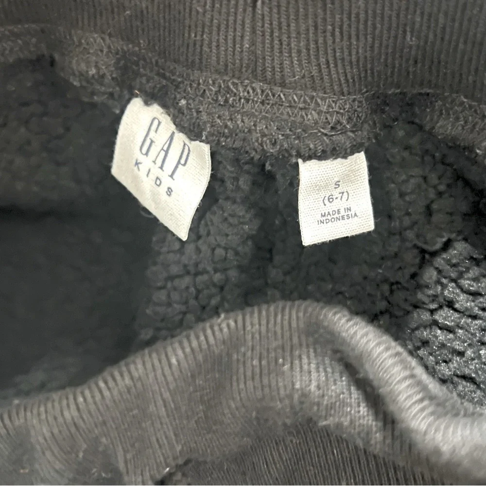 Gap Kids Boys Black Small (6-7) Sherpa-Lined Joggers Pockets Drawstring EUC Soft